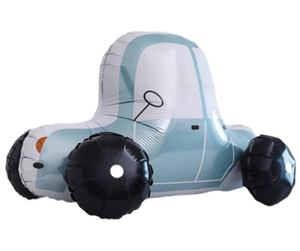 MPS My Party Suppliers 1pc 28.4 * 16.5 * 16.9inch Self standing blue car foil balloon, vehicle theme birthday balloon decoration, transportation themed birthday supplies