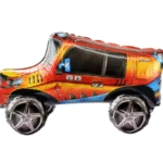 MPS My Party Suppliers 1pc 35 * 17.7 * 14.6inch Self standing Red Jeep foil balloon Transport theme Balloons for boys birthday decorations kids party decor vehicle balloons transportation party ideas