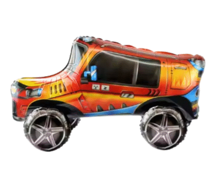 MPS My Party Suppliers 1pc 35 * 17.7 * 14.6inch Self standing Red Jeep foil balloon Transport theme Balloons for boys birthday decorations kids party decor vehicle balloons transportation party ideas