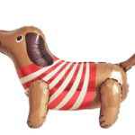 MPS My Party Suppliers 1pc 26.8*16.5*12.6inch Self standing cute dog foil balloon, dog Balloons, cute animal balloons, jungle theme, brown foil balloons, dog shape balloons, animal theme, balloon dog