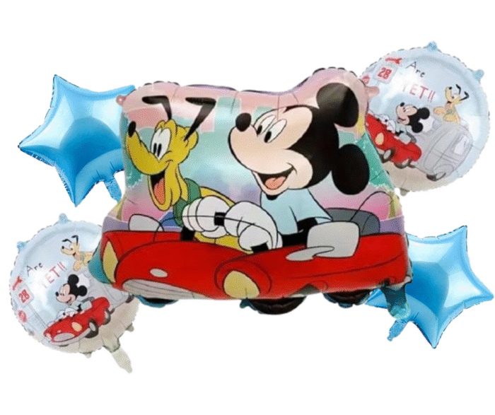 Mickey and Goofy in Car Balloon,Mickey mouse birthday decoration foil balloons combo set for balloon bouquets Birthday party Theme party for boys and girls - Image 1