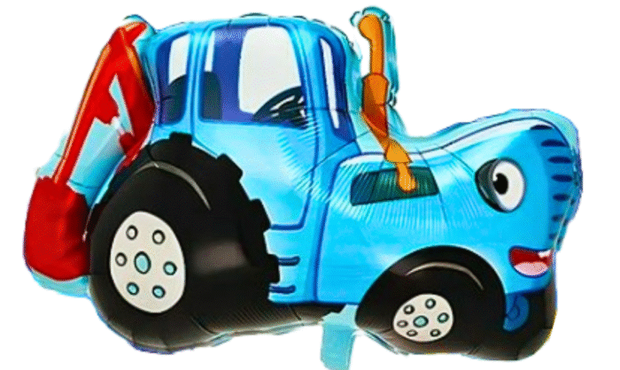 MPS MY PARTY SUPPLIERS® Set of 5 Tractor foil balloon, truck theme, construction vehicle theme, blue car balloon, round balloons, foil balloon ideas - Image 6