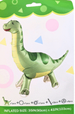 MPS MY PARTY SUPPLIERS® 1Pc Self-Standing Walking Animal Foil Balloon, Animal Balloon, Animals with Roller wheels balloons For Kids Birthday, animal jungle theme decor (green dinosaur 35 * 41inch) - Image 2