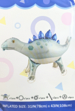 MPS MY PARTY SUPPLIERS® 1Pc Self-Standing Walking Animal Foil Balloon, Animal Balloon, Animals with Roller wheels balloons For Kids Birthday, animal jungle theme decor (blue green dinosaur 31*43inch) - Image 3