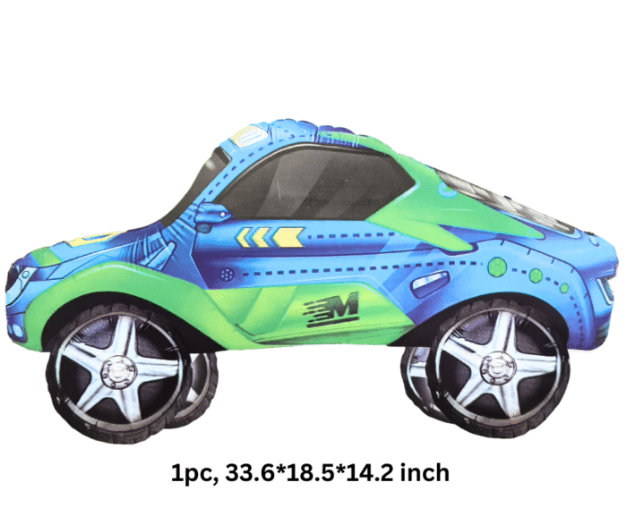 MPS MY PARTY SUPPLIERS® 1pc 33.6 * 18.5 * 14.2inch Self standing 3D Car foil balloon, truck theme, transport vehicle theme. blue car balloon, blue balloon, foil balloons decoration, car foil balloon - Image 4