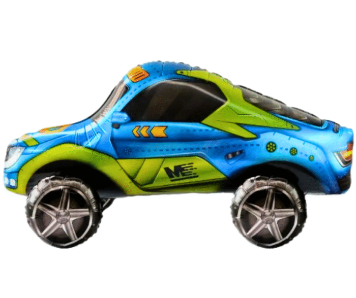 MPS MY PARTY SUPPLIERS® 1pc 33.6 * 18.5 * 14.2inch Self standing 3D Car foil balloon, truck theme, transport vehicle theme. blue car balloon, blue balloon, foil balloons decoration, car foil balloon - Image 1