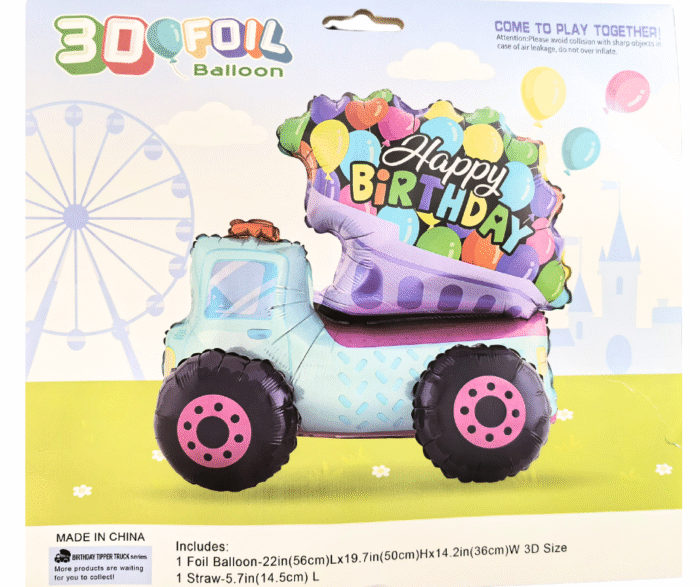 MPS MY PARTY SUPPLIERS® 1pc 22 * 19.7 * 14.2inch Self standing Birthday Candy truck foil balloon for kids, Truck theme, construction theme Transport theme birthday decoration - Image 4