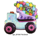 MPS MY PARTY SUPPLIERS® 1pc 22 * 19.7 * 14.2inch Self standing Birthday Candy truck foil balloon for kids, Truck theme, construction theme Transport theme birthday decoration - Image 5