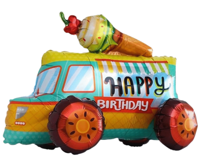 MPS My Party Suppliers 1pc 24.8 * 19.7 * 15.7inch Self standing Ice cream truck foil balloon Icecream balloon Truck Vehicle theme Transport theme foil balloons - Image 1