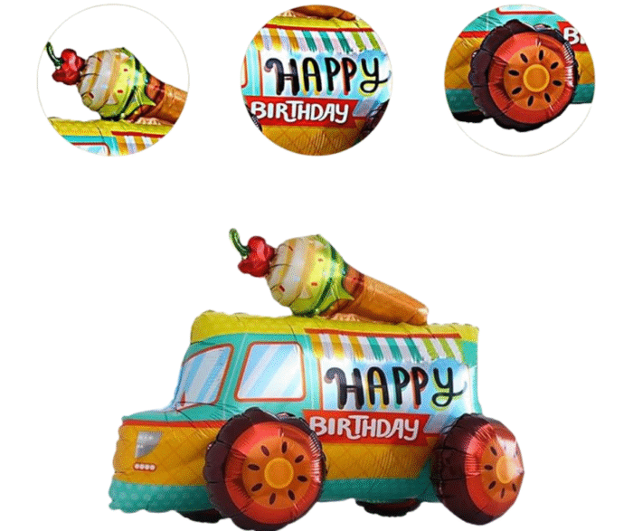 MPS My Party Suppliers 1pc 24.8 * 19.7 * 15.7inch Self standing Ice cream truck foil balloon Icecream balloon Truck Vehicle theme Transport theme foil balloons - Image 8