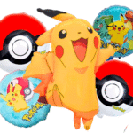 MPS MY PARTY SUPPLIERS® Set of 5 Pikachu foil balloons, Cartoon Character Foil Balloon for Kids Birthday Decoration Foil Balloons Decoration for Boys Girls Children Toddlers