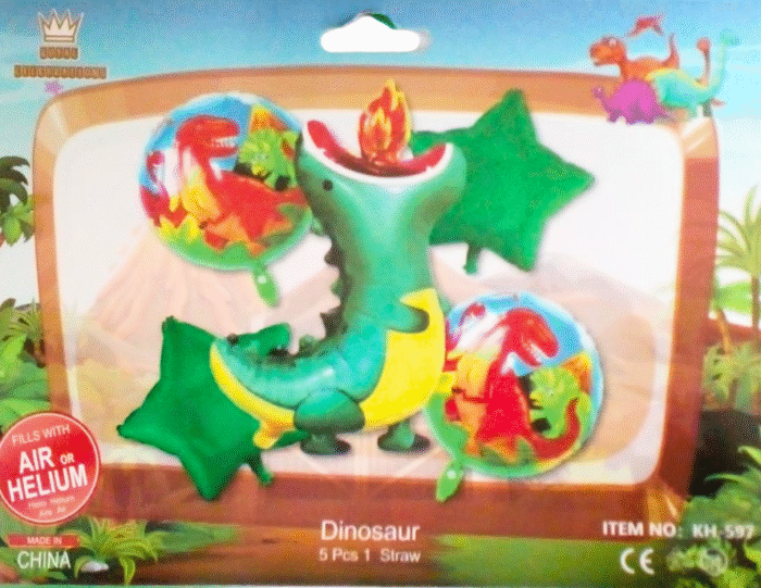 MPS MY PARTY SUPPLIERS® Set of 5 Green Dragon balloon, Dragon Balloons, cute animal balloons, jungle theme, green star balloons, Dragon shape balloons, animal theme, zoo wild animal balloons - Image 5