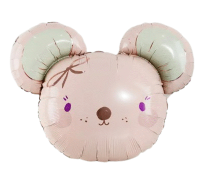 MPS MY PARTY SUPPLIERS® 1pc 27inch mouse face foil balloon, animal balloons for kids, animal face balloon, animal foil balloons, animal head balloon, safari animal balloon, jungle theme decoration