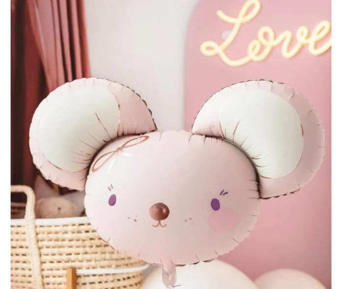 MPS MY PARTY SUPPLIERS® 1pc 27inch mouse face foil balloon, animal balloons for kids, animal face balloon, animal foil balloons, animal head balloon, safari animal balloon, jungle theme decoration - Image 2