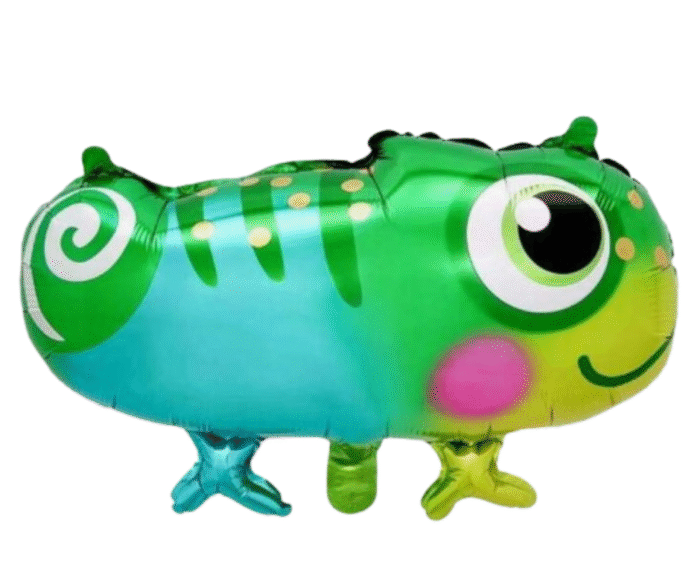 MPS MY PARTY SUPPLIERS® Set of 5 cute chameleon foil balloon, chameleon birthday Balloons, reptiles animal balloons, green star balloons, chameleon shape balloons, tropical animal theme balloon - Image 6