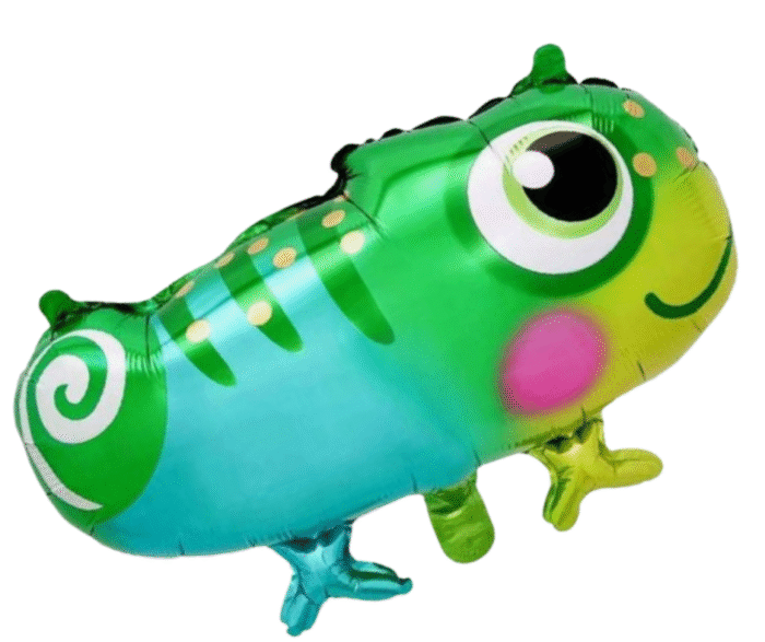 MPS MY PARTY SUPPLIERS® Set of 5 cute chameleon foil balloon, chameleon birthday Balloons, reptiles animal balloons, green star balloons, chameleon shape balloons, tropical animal theme balloon - Image 7