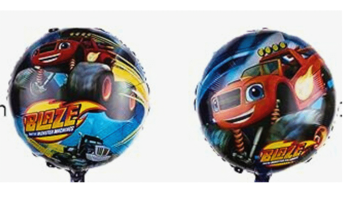 MPS MY PARTY SUPPLIERS® Set of 5 Blaze and The Monster Machine Foil Balloons, red star balloons, car balloon for kids, Monster Cars, vehicle transport truck theme, Cartoon Racing Car balloon - Image 6