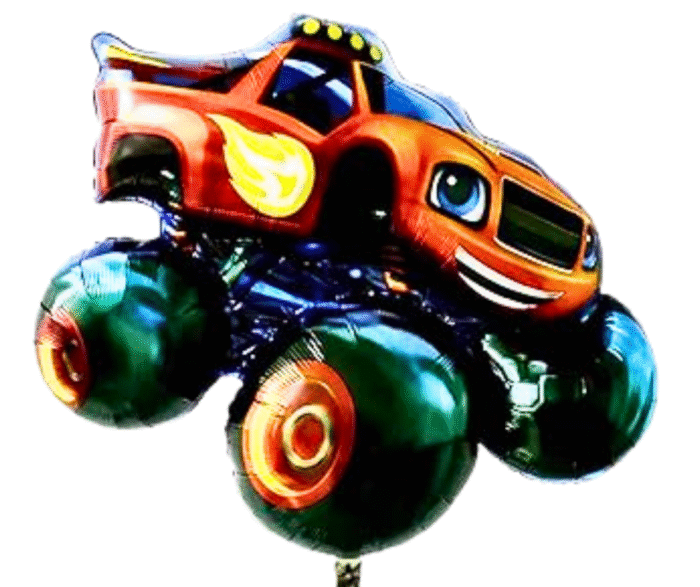 MPS MY PARTY SUPPLIERS® Set of 5 Blaze and The Monster Machine Foil Balloons, red star balloons, car balloon for kids, Monster Cars, vehicle transport truck theme, Cartoon Racing Car balloon - Image 7
