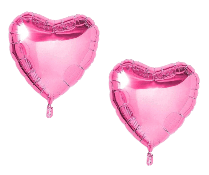 MPS MY PARTY SUPPLIERS® Set of 5 Pink Princess Foil Balloons, Princess themed party, Pink silver hearts foil balloons, heart balloon, Princess Balloons for decoration, balloons girls party (pink) - Image 2