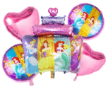 MPS MY PARTY SUPPLIERS® Set of 5 Princess Foil Balloons, Princess foil Balloons, Pink heart foil balloon, Princess Foil Balloons For Kids Birthday Princess Themed Party Decorations (multicolor)