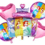 MPS MY PARTY SUPPLIERS® Set of 5 Princess Foil Balloons, Princess foil Balloons, Pink heart foil balloon, Princess Foil Balloons For Kids Birthday Princess Themed Party Decorations (multicolor)