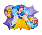 MPS MY PARTY SUPPLIERS® Set of 5 Princess snow white foil balloons, Princess themed party, Purple star foil balloons, Round princess balloons for decoration, balloons girls party (yellow) - Image 4