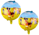 MPS MY PARTY SUPPLIERS® Set of 5 Hen foil balloon, farm animal balloons, farm theme birthday décor, jungle theme birthday decoration, blue star balloons, farm animals theme birthday decoration - Image 6