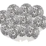 MPS MY PARTY SUPPLIERS® Set of 20 Jungle Safari Animal Pattern Print Latex Balloons 12inch Tiger Stripes Lion Cow Dog Wild Animals Print Balloons for Jungle Theme Birthday Decorations (black stripes)