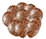 MPS MY PARTY SUPPLIERS® Set of 20 Jungle Safari Animal Pattern Print Latex Balloons 12inch Tiger Stripes Lion Cow Dog Wild Animals Print Balloons for Jungle Theme Birthday Decorations (tiger print)