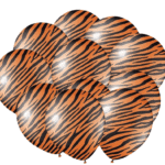 MPS MY PARTY SUPPLIERS® Set of 20 Jungle Safari Animal Pattern Print Latex Balloons 12inch Tiger Stripes Lion Cow Dog Wild Animals Print Balloons for Jungle Theme Birthday Decorations (tiger print)