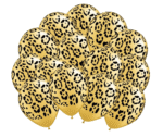 MPS MY PARTY SUPPLIERS® Set of 20 Jungle Safari Animal Pattern Print Latex Balloons 12inch Tiger Stripes Lion Cow Dog Wild Animals Print Balloons for Jungle Theme Birthday Decorations (yellow)