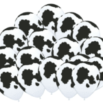 MPS MY PARTY SUPPLIERS® Set of 20 Jungle Safari Animal Pattern Print Latex Balloons 12inch Tiger Stripes Lion Cow Dog Wild Animals Print Balloons for Jungle Theme Birthday Decorations (cow print)