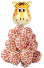 MPS MY PARTY SUPPLIERS® 21pcs combo set of Jungle Safari Animal Pattern Print Latex Balloons Tiger Stripes Lion Cow Wild Animals Print Balloons for Jungle Theme Birthday Decorations (giraffe)