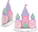 MPS MY PARTY SUPPLIERS® 1pc Self standing princess castle with 3 minarets & flag foil Balloon, Princess themed party supplies backdrop, Princess foil Balloons for decoration (castle balloon)
