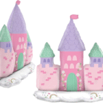 MPS MY PARTY SUPPLIERS® 1pc Self standing princess castle with 3 minarets & flag foil Balloon, Princess themed party supplies backdrop, Princess foil Balloons for decoration (castle balloon)
