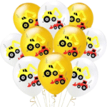 MPS My Party Suppliers 10pcs Construction theme latex balloons, Truck Excavator Balloons, Transportation theme balloons, Transportation party balloons