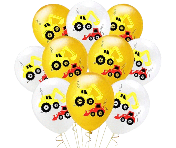 MPS My Party Suppliers 10pcs Construction theme latex balloons, Truck Excavator Balloons, Transportation theme balloons, Transportation party balloons - Image 1