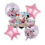 MPS My Party Suppliers Beautiful Combo Set of 5 Minnie Mouse and Daisy Duck in Car Foil Balloons for birthday decoration, Baby Shower, Events Decoration. Minnie Mouse foil balloon. Car balloon. - Image 3