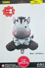 MPS MY PARTY SUPPLIERS® 1pc 42 * 60cm Zebra foil balloon for kids, animal balloon decoration, safari animal foil balloon, jungle theme birthday decoration, Zebra balloon - Image 4