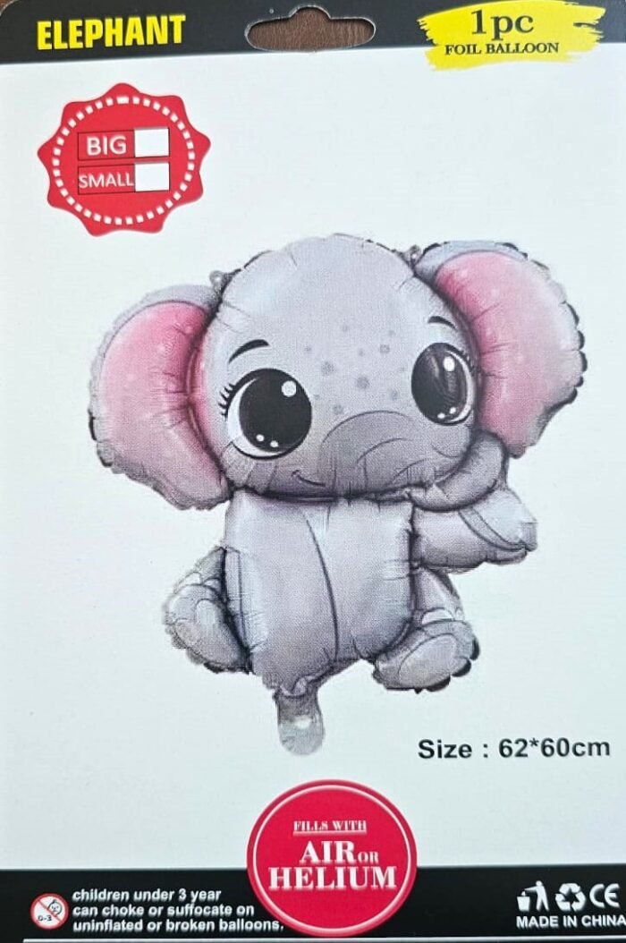 MPS MY PARTY SUPPLIERS® 1pc 62 * 60cm Elephant foil balloon for kids, animal balloon decoration, safari animal balloon, jungle theme birthday decor, Baby elephant foil balloon - Image 4