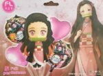 MPS MY PARTY SUPPLIERS® Set of 5 Anime cartoon character Nezuko foil balloons, cartoon balloons for kids birthday decoration, pink heart balloons, Anime theme decoration - Image 2