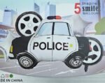 MPS MY PARTY SUPPLIERS® Set of 5 Police Car and tyres Foil Balloons, Police Patrol Car Foil Balloons, Silver star balloons, car balloon for Kids, vehicle transport truck theme, Cartoon Car Balloons - Image 4