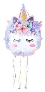 MPS MY PARTY SUPPLIERS® 1pc Unicorn Pull String Pinata Unicorn Face Theme Khoi Bag Kids Party Goodie Bags Rainbow Theme Party Supplies for Girls Princess Theme Party Decoration Animal Pinata - Image 4