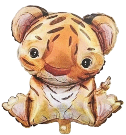 MPS MY PARTY SUPPLIERS® 1pc 50 * 60cm Tiger foil balloon, animal balloon decoration, safari animals foil balloon, Jungle theme birthday decoration, Wild animal foil balloons