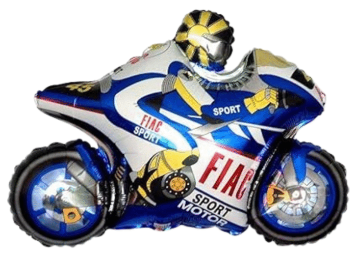 MPS MY PARTY SUPPLIERS® Set of 5 Racing bike and tyres Foil Balloons, blue star balloons, motor bike balloon for Kids, Monster Cars bikes, vehicle transport truck theme, Racing Car balloon - Image 5