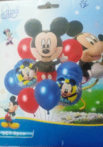 MPS MY PARTY SUPPLIERS® Set of 9 Mickey Mouse Foil Balloons for kids birthday decoration, Cartoon character foil balloon, red blue latex balloons decoration ideas, Large size mickey foil balloon - Image 2