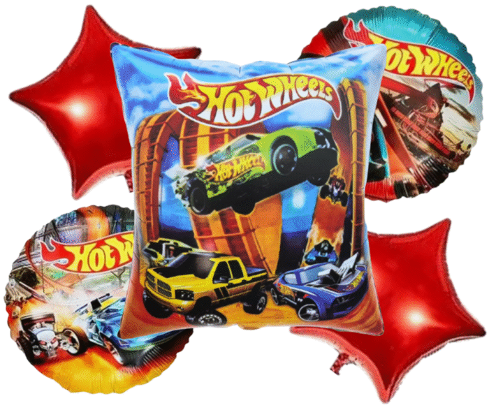 MPS MY PARTY SUPPLIERS® Set of 5 Race Car Balloons, car Balloon, red star balloons, Race Car Birthday Party Supplies, Car vehicle transport Theme, car foil balloon decoration - Image 1