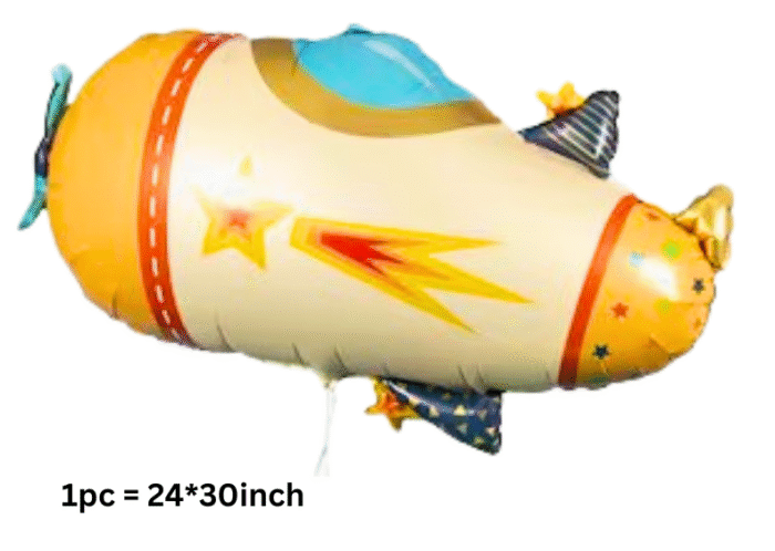 MPS MY PARTY SUPPLIERS® Set of 5 Airplane foil balloon, Aeroplane Shape Foil Balloon decoration ideas, aviation transport theme birthday decoration, golden star balloons, helicopter foil balloon - Image 6