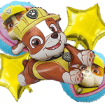 MPS MY PARTY SUPPLIERS® Set of 5 Cartoon dog foil balloon, cute animal dog balloons, jungle theme birthday decoration, animal theme