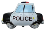 MPS MY PARTY SUPPLIERS® Set of 5 Police Car and tyres Foil Balloons, Police Patrol Car Foil Balloons, Silver star balloons, car balloon for Kids, vehicle transport truck theme, Cartoon Car Balloons - Image 2